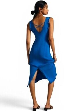 DAILY PRACTICE X ANTHROPOLOGIE Azul Sapphire Knit Midi Dress - Large